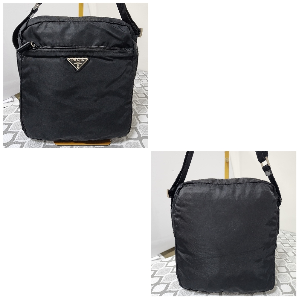 Prada Tessuto Messenger/Crossbody Bag Black - Picture 11 of 16